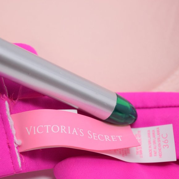 Victorias Secret Hottie Bikini Halter Top 36C Barbie Hot Pink Padded Sexy Swim - Picture 8 of 11